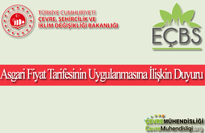 asgari fiyat tarifesinin uygulanmasina iliskin duyuru