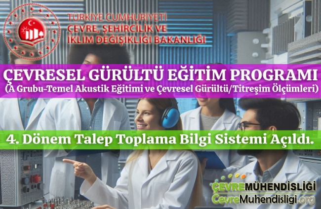 Çevresel Gürültü Eğitim Programı (A Grubu-Temel Akustik Eğitimi ve Çevresel Gürültü/Titreşim Ölçümleri) Eğitimi Ön Başvurusu - 4.Dönem
